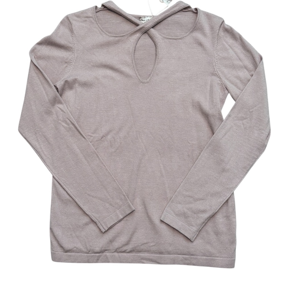 Hem & Thread Tan Cut-Out Sweater